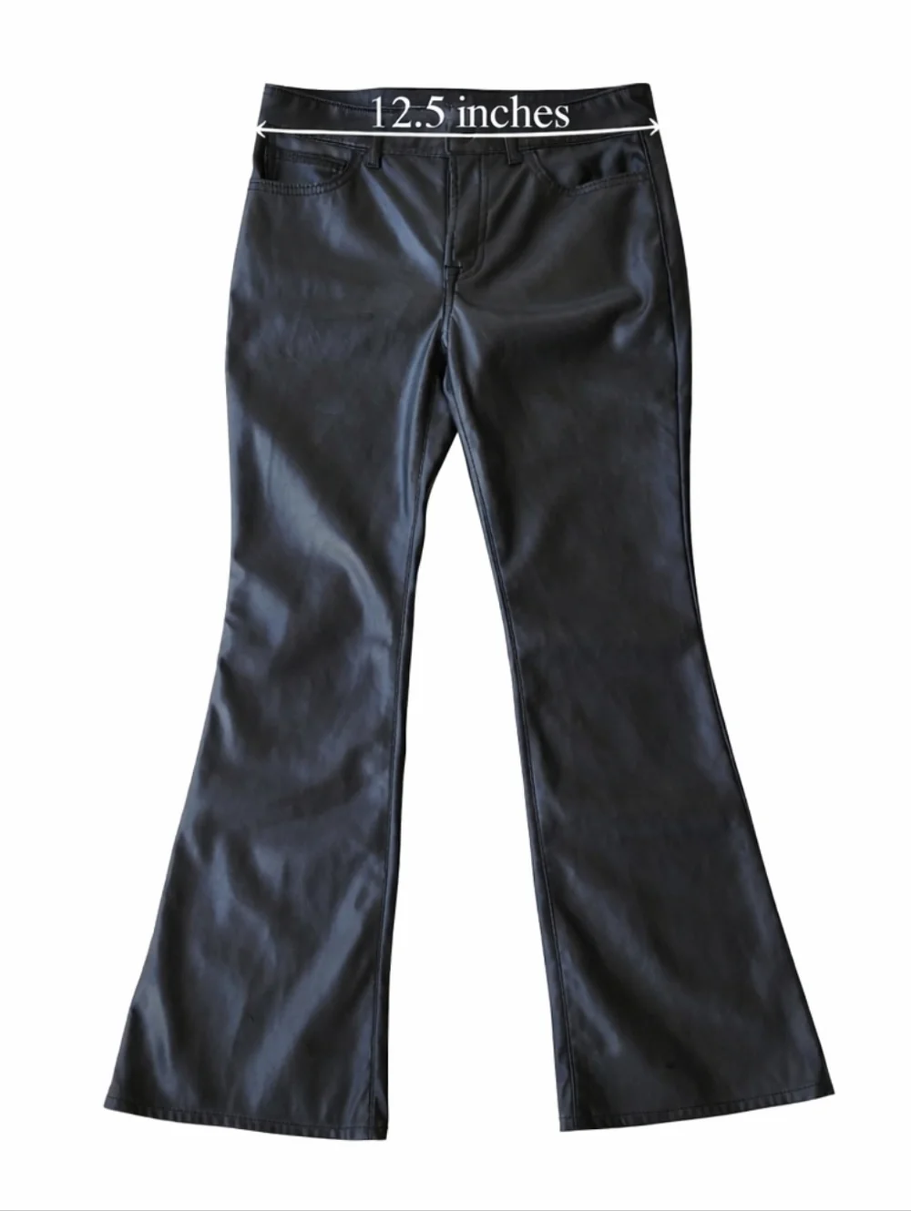 Gap Kids Girls Faux Leather Flare Pants Black High Rise Size 12